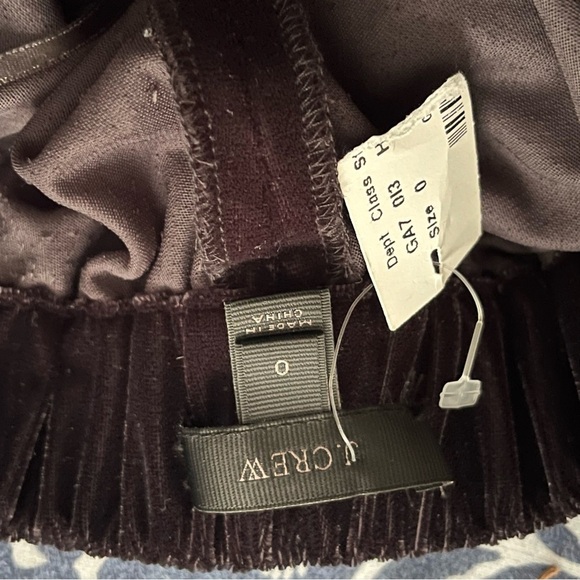 NWT J.Crew Pull-on Elastic Waist Velvet Cropped Pants - Picture 9 of 9